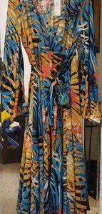 Sheer Printed Maxi Dress